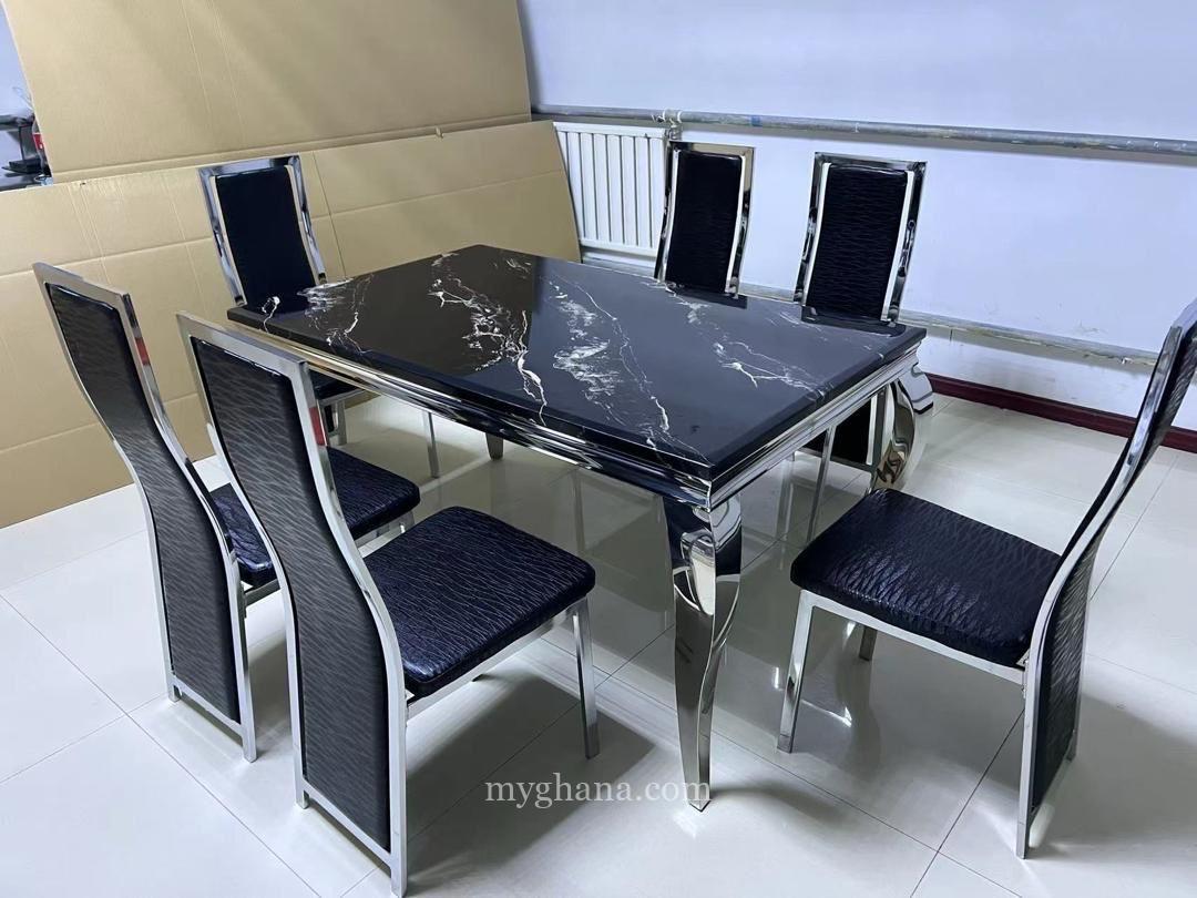 6 seater marble dining table set