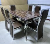 6 seater marble dining table set