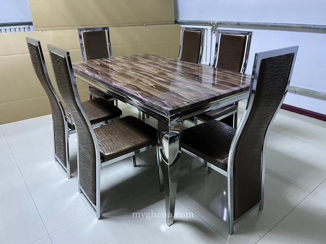 6 seater marble dining table set