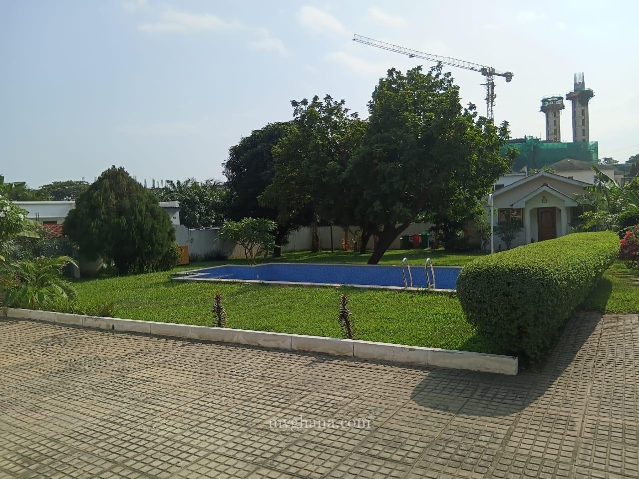Three bedroom house with a pool and garden to let at East Legon, Accra