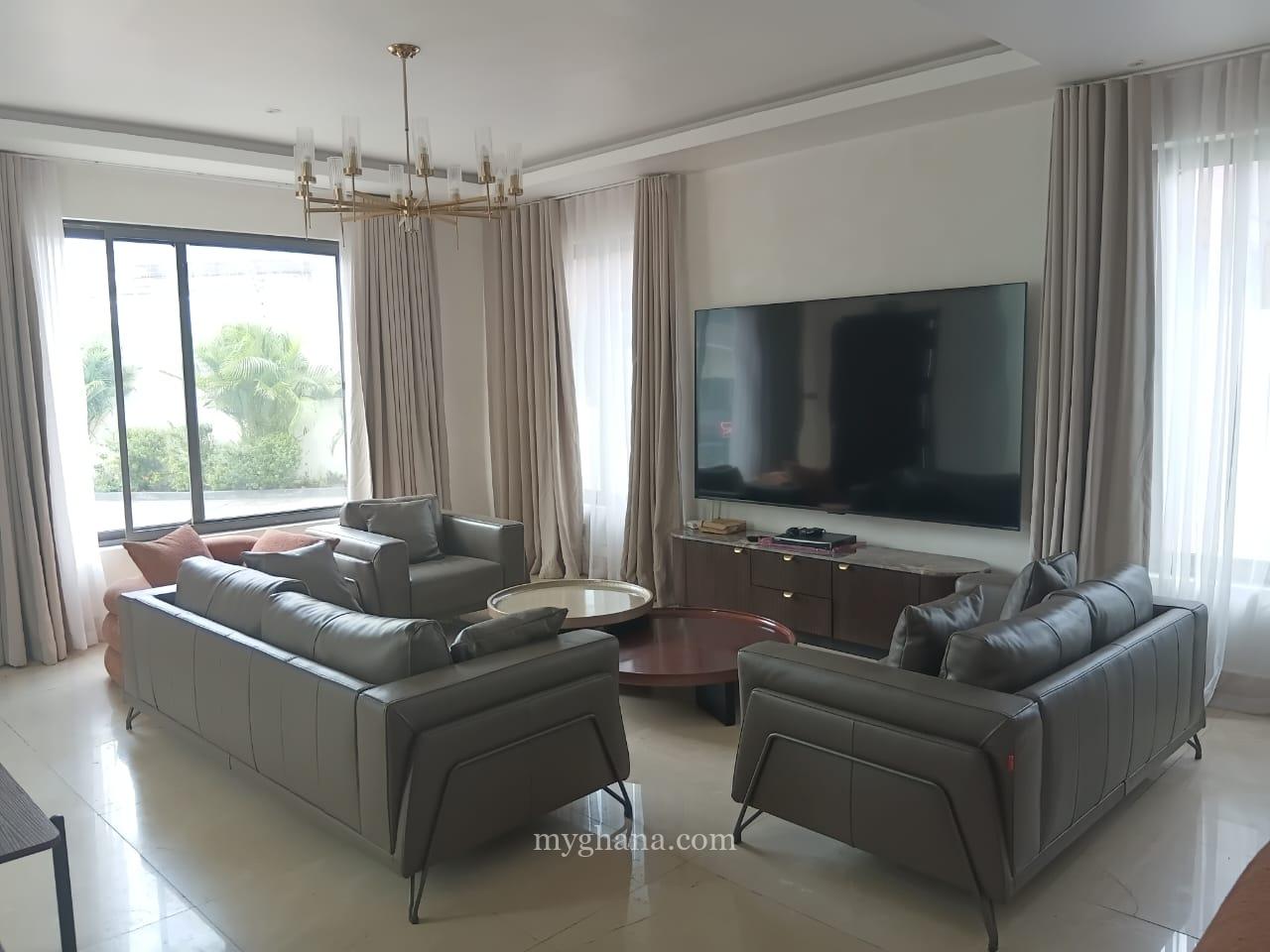 Furnished 4 bed townhouse to let at Cantonments near the US Embassy, Accra