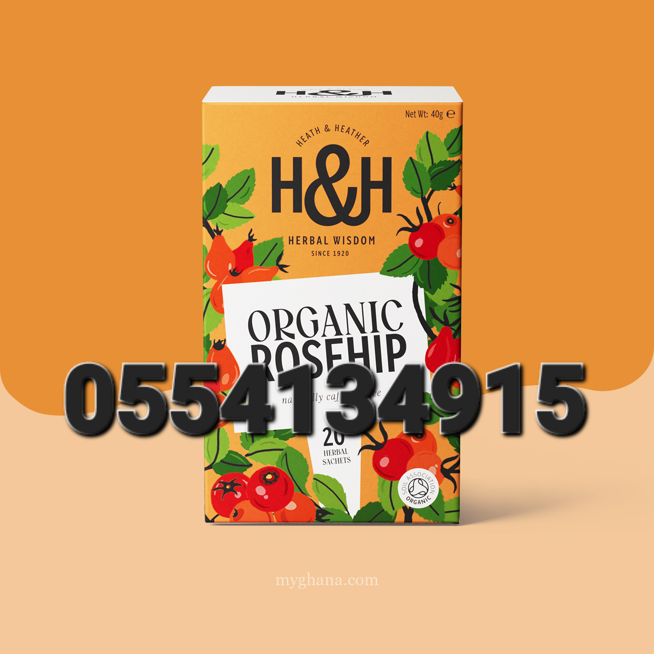 Heath & Heather Organic Wild Rosehip Tea 20 Bags