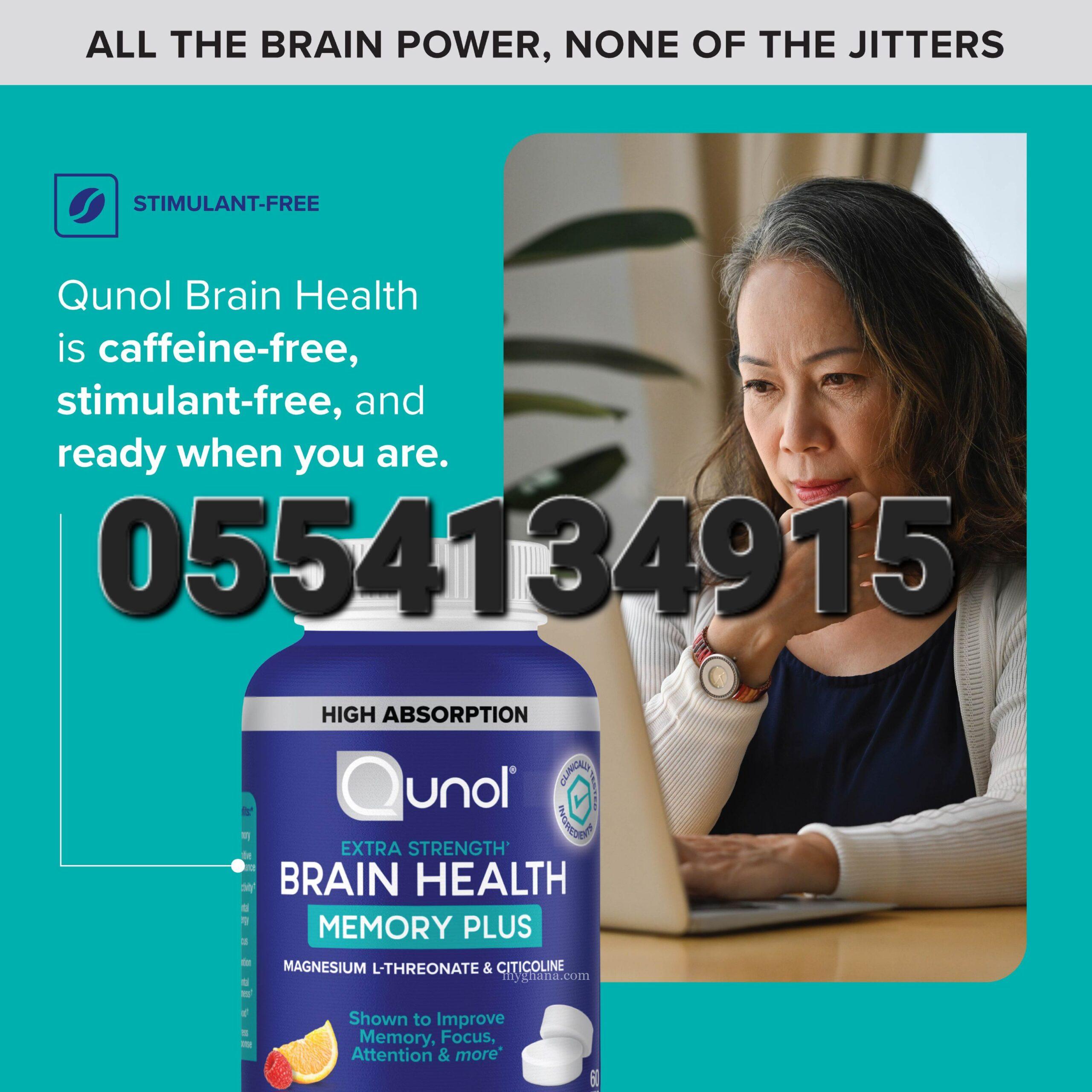 Qunol Brain Health Memory Plus with B6 Magnesium L-Threonate & Citicoline