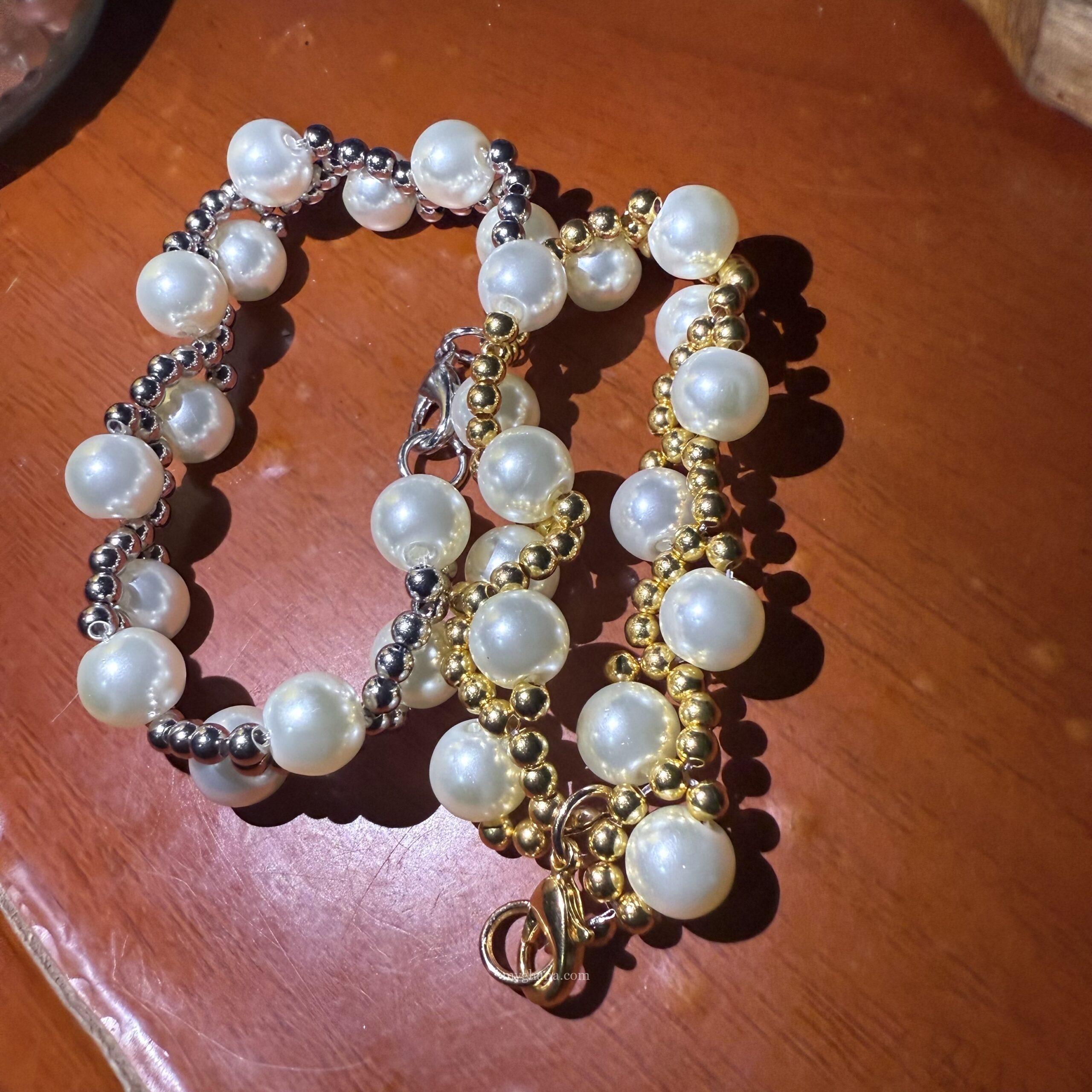 Handmade beaded Pearl bracelet