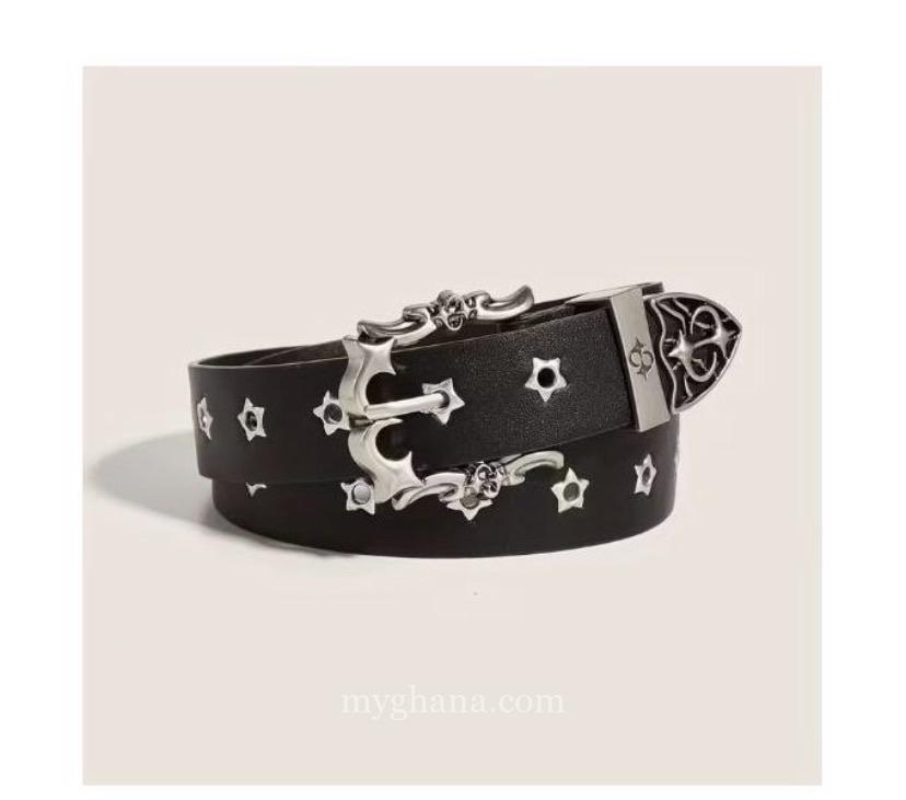 Luxury Black Leather Cross Belt for Men