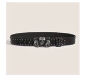 Luxury Black Leather Cross Belt for Men
