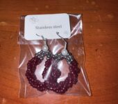 Handmade beaded hoop earrings