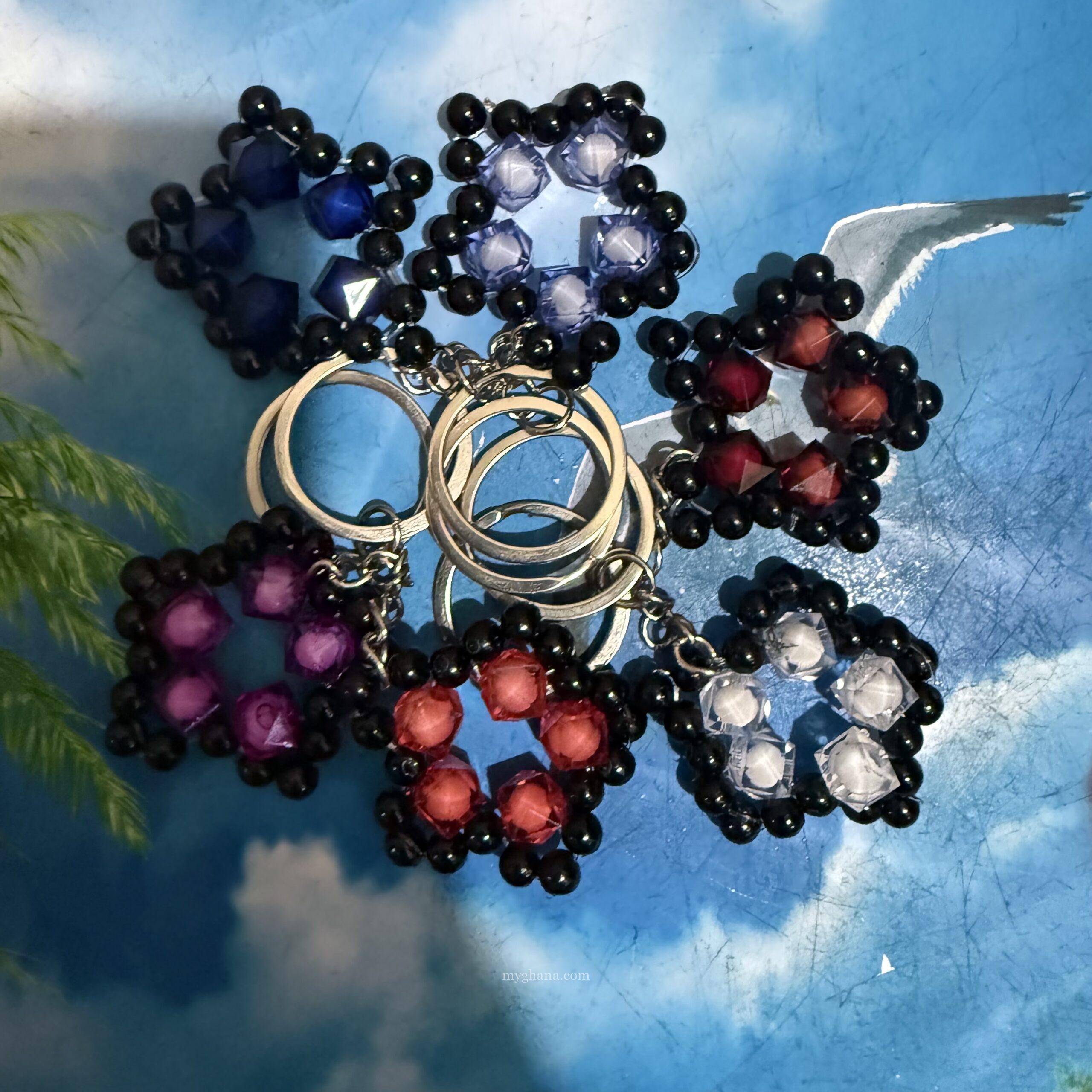 Handmade beaded keychains or keyholders