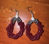 Handmade beaded hoop earrings