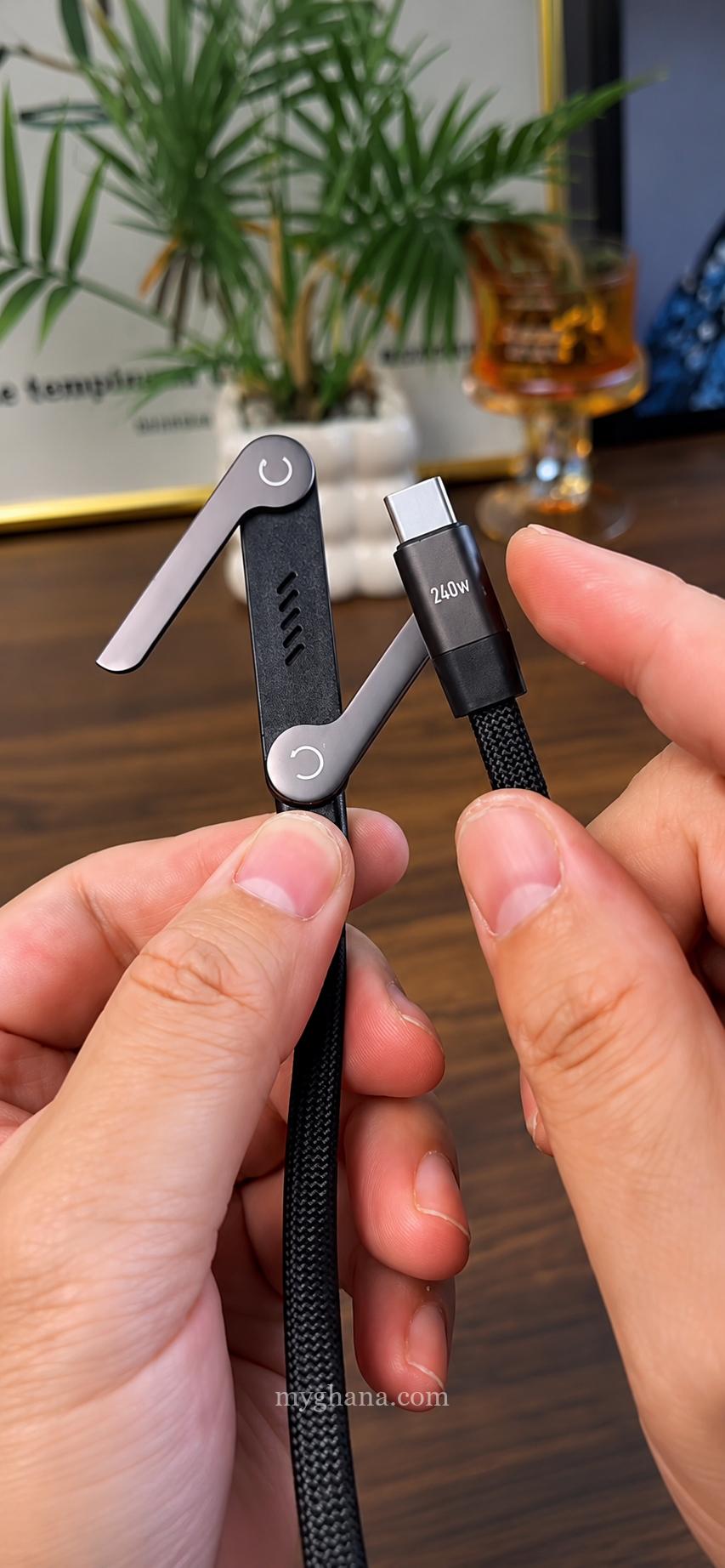 Foldable phone stand charging cable