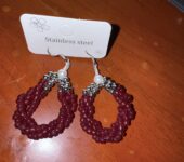 Handmade beaded hoop earrings