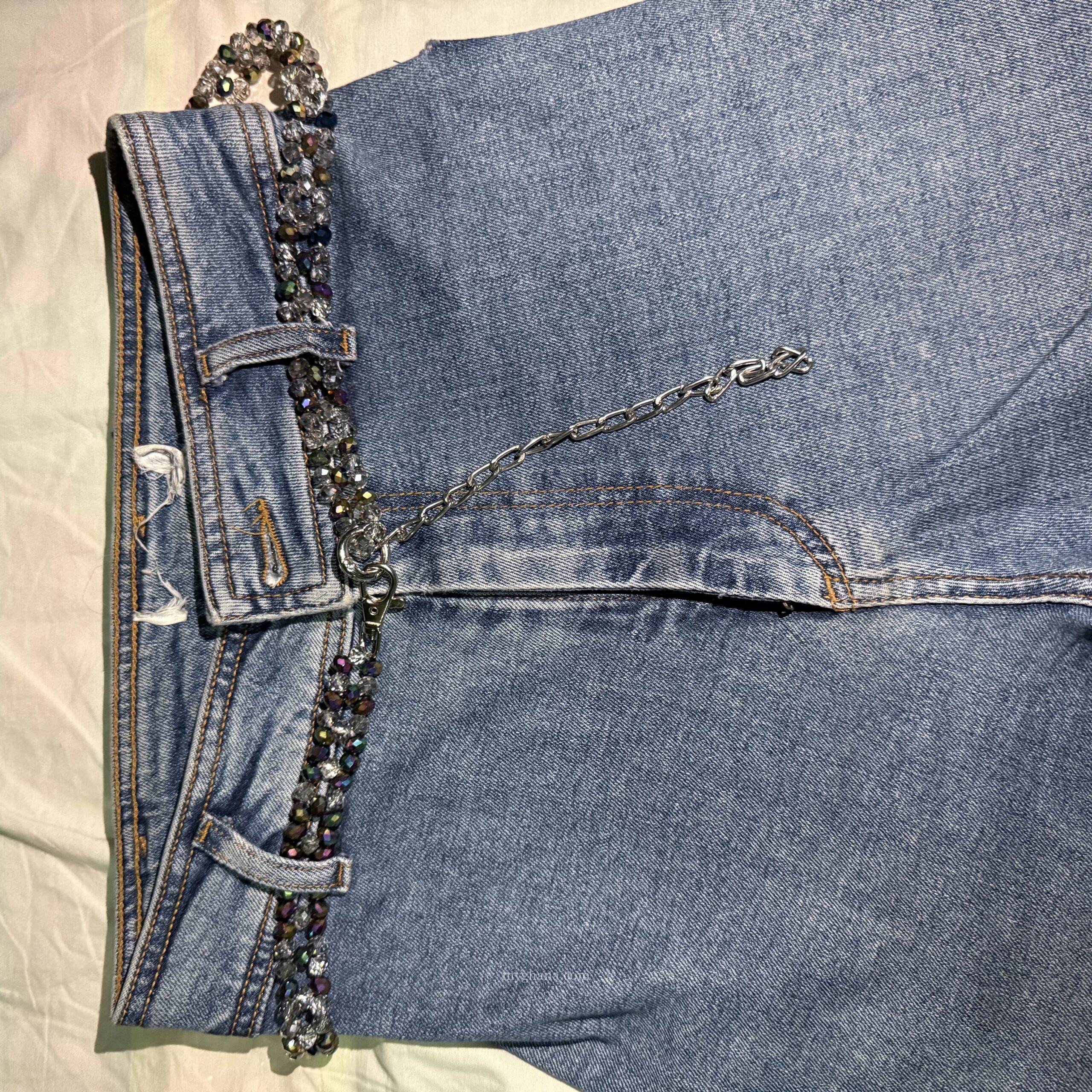 Handmade beaded crystal belt