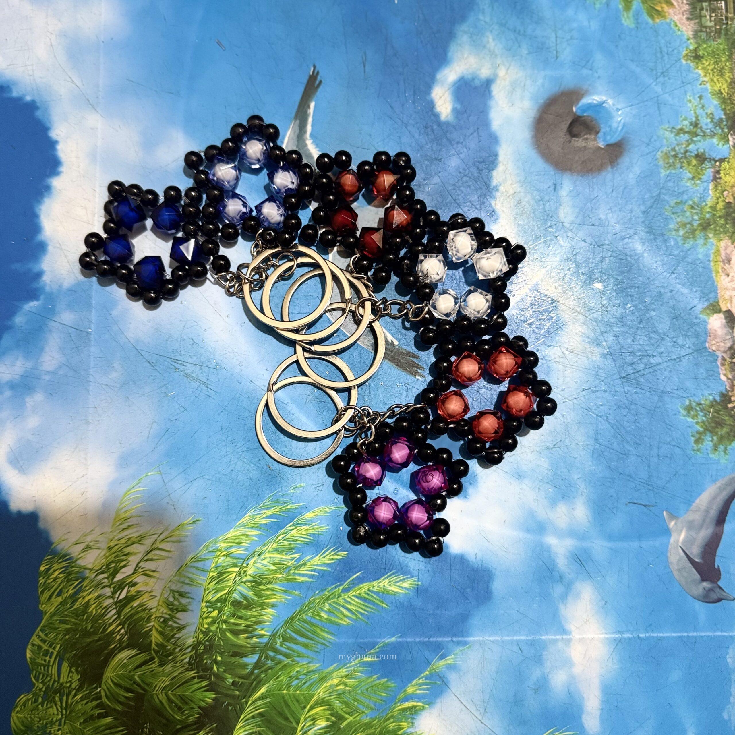 Handmade beaded keychains or keyholders