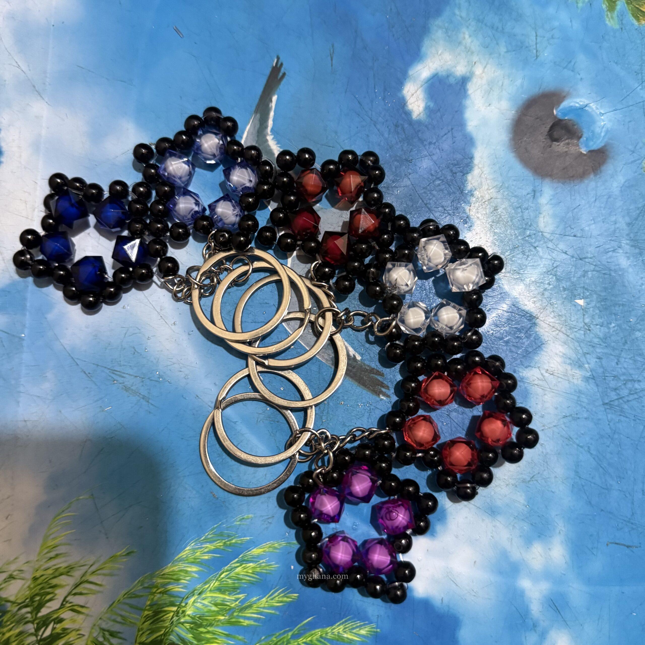 Handmade beaded keychains or keyholders