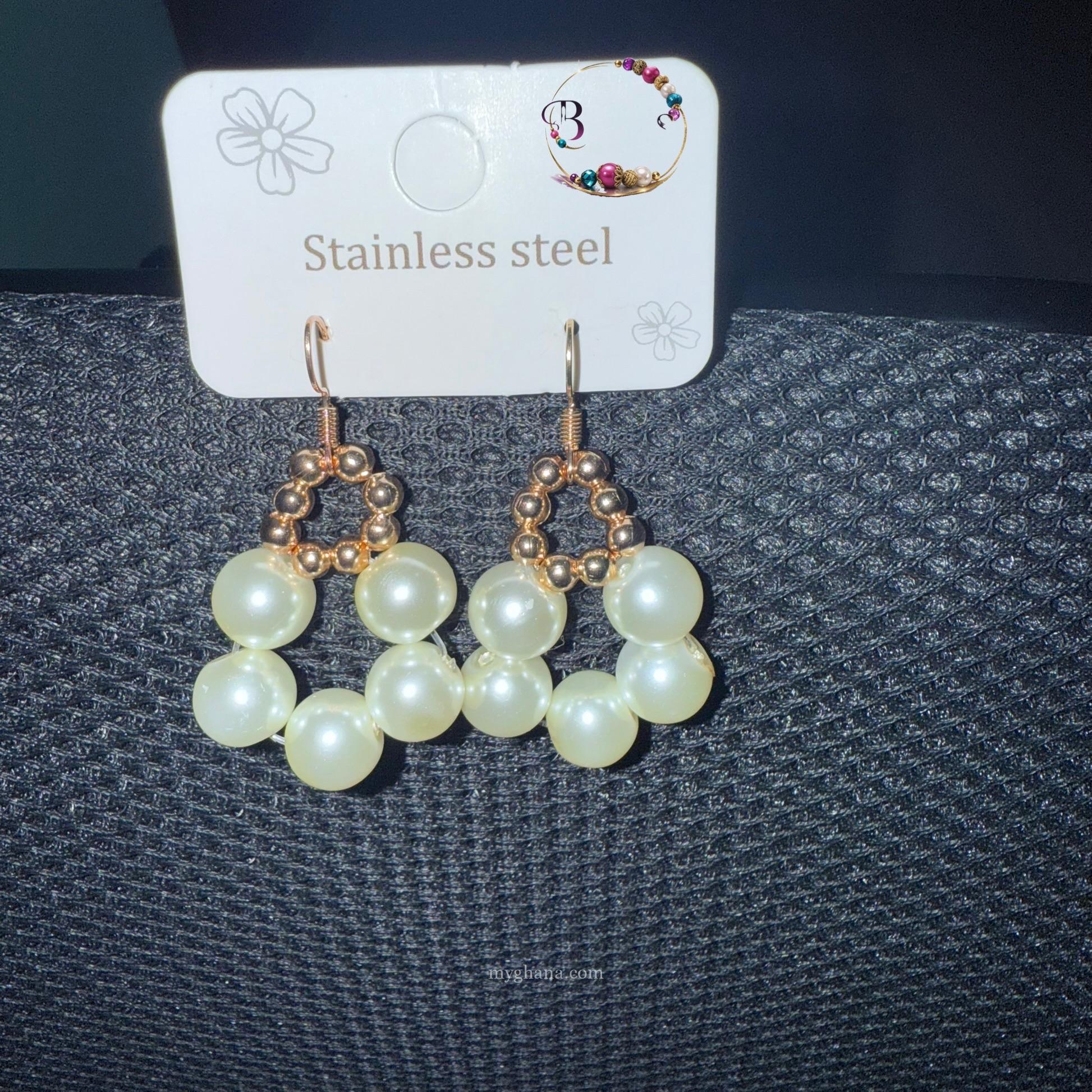 Pearl beaded earrings