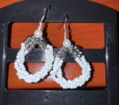 Handmade beaded hoop earrings