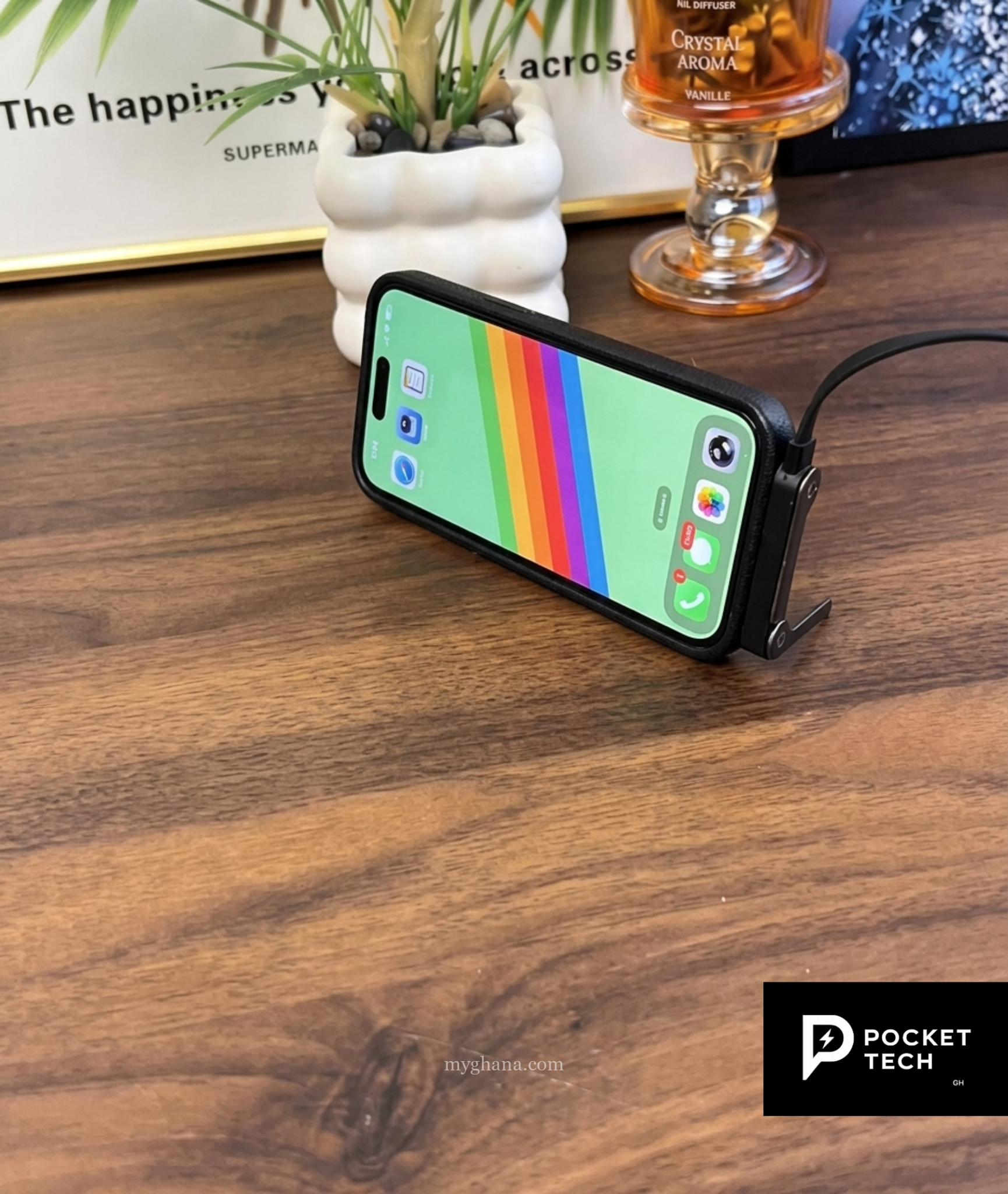 Foldable phone stand charging cable