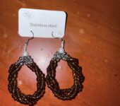 Handmade beaded hoop earrings
