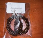 Handmade beaded hoop earrings