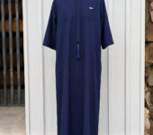 Men’s Navy Blue Modern Kaftan with Tassel Detail