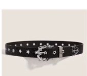 Luxury Black Leather Cross Belt for Men