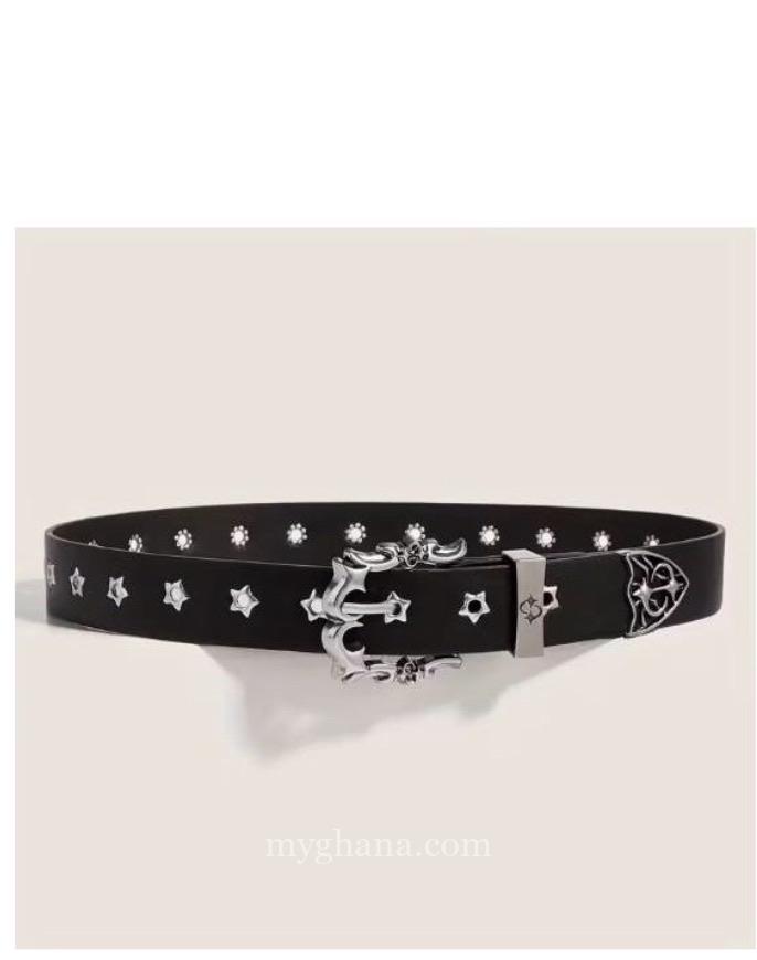 Luxury Black Leather Cross Belt for Men