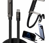 Foldable phone stand charging cable