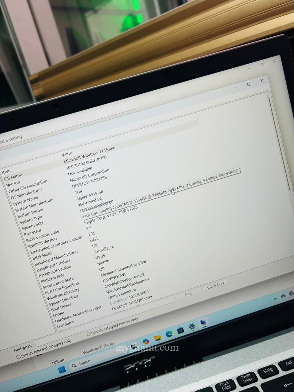 Acer Aspire A315-58 | core i3 | 512ssd | 8gb ram | 11th generation