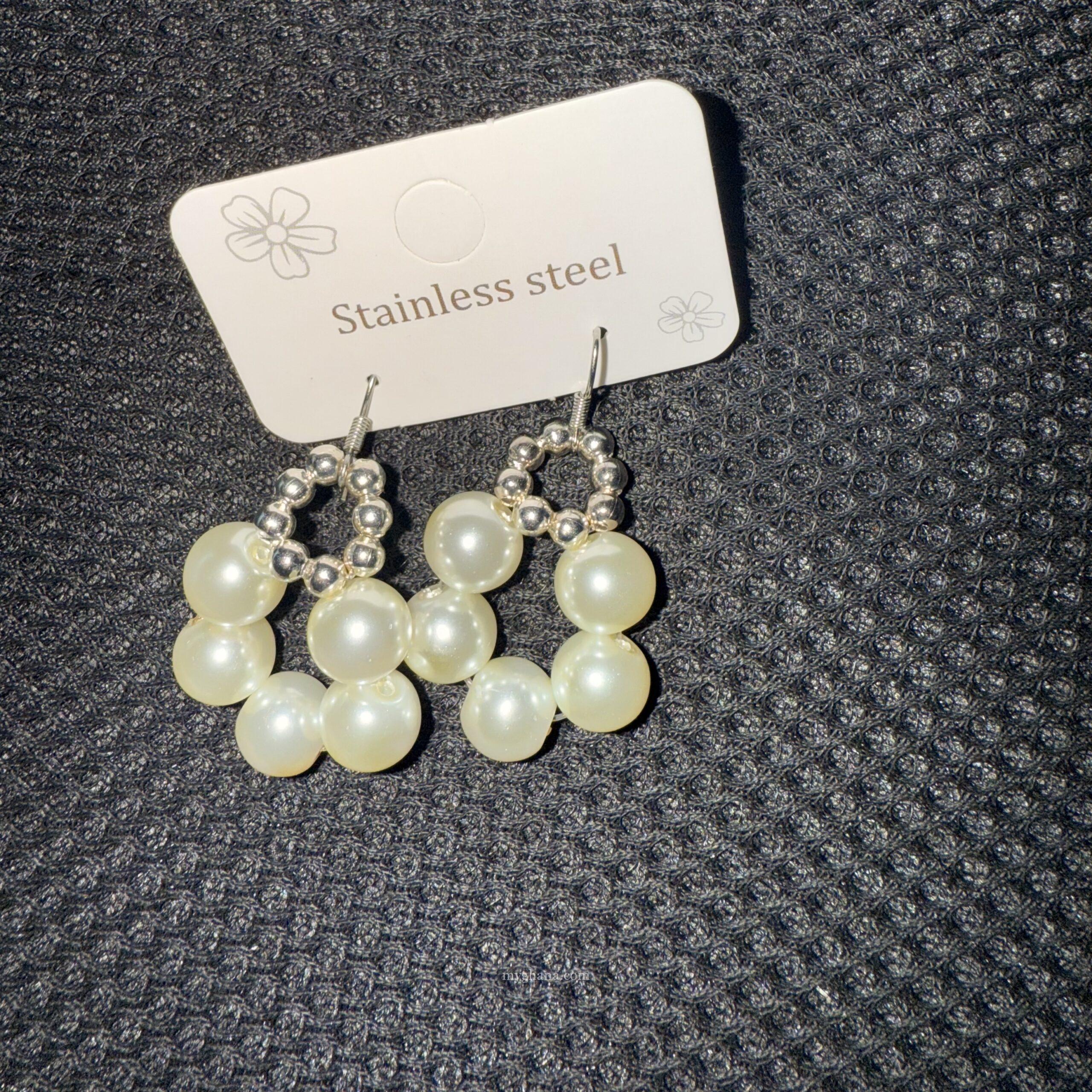 Pearl beaded earrings