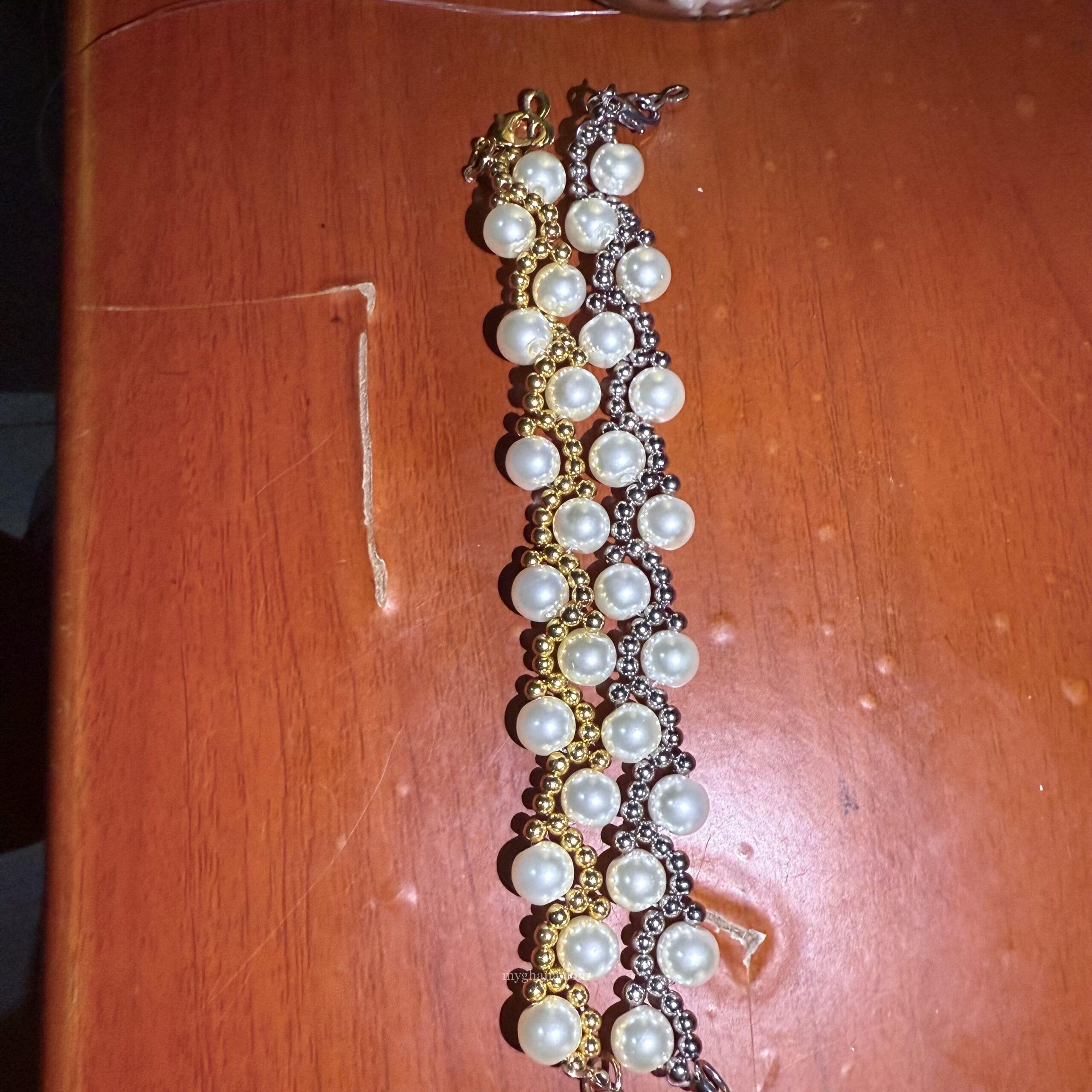 Handmade beaded Pearl bracelet