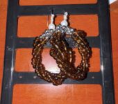 Handmade beaded hoop earrings