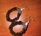 Handmade beaded hoop earrings