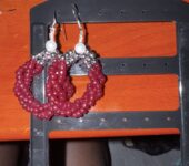 Handmade beaded hoop earrings