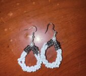 Handmade beaded hoop earrings