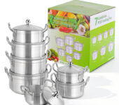 7 pieces Aluminum cookware set – silver