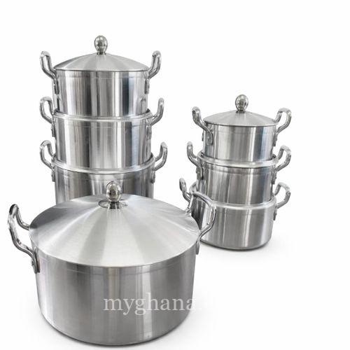 7 pieces Aluminum cookware set – silver