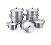 7 pieces Aluminum cookware set – silver