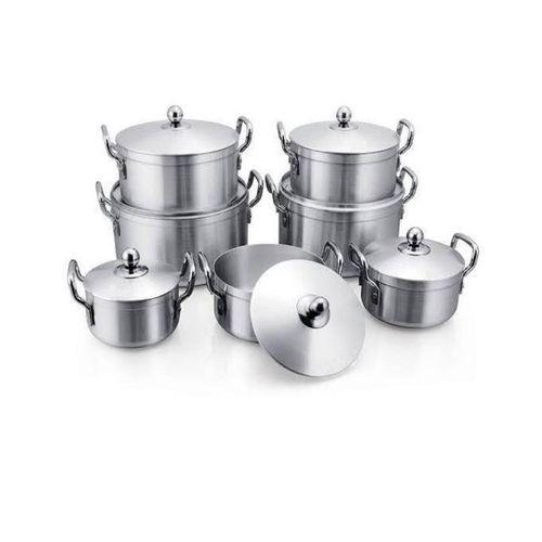 7 pieces Aluminum cookware set – silver