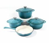 Cast Iron Enamel Pot Modern Light Luxury Non-stick Four-piece Cookware Set