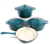 Cast Iron Enamel Pot Modern Light Luxury Non-stick Four-piece Cookware Set
