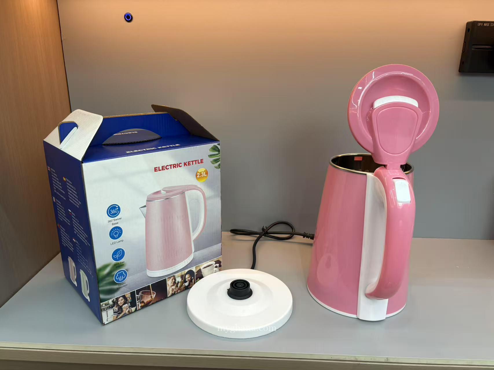 2.3L – Electric Kettle – Pink/White