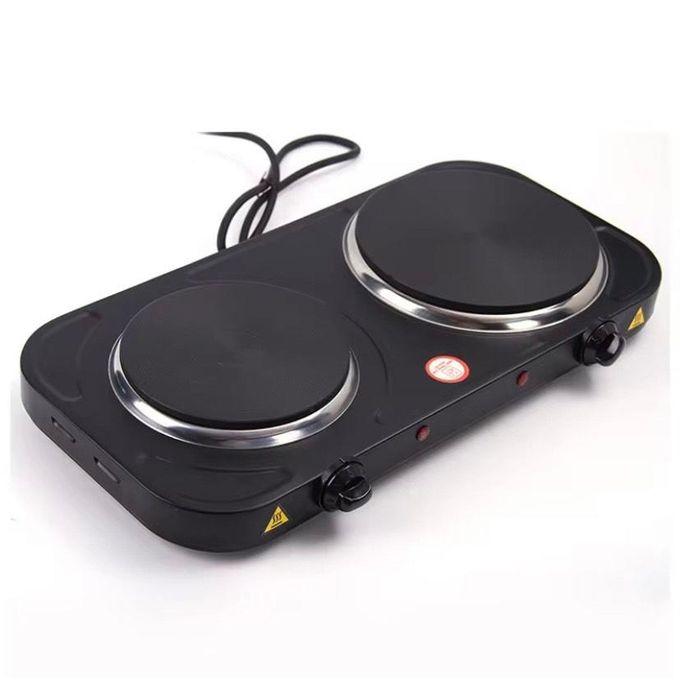 Electric Hot Plate – 2 Burner – Black