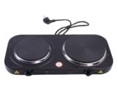 Electric Hot Plate – 2 Burner – Black