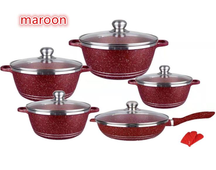 Non-Stick Cookware Set – 12 Pieces – Red