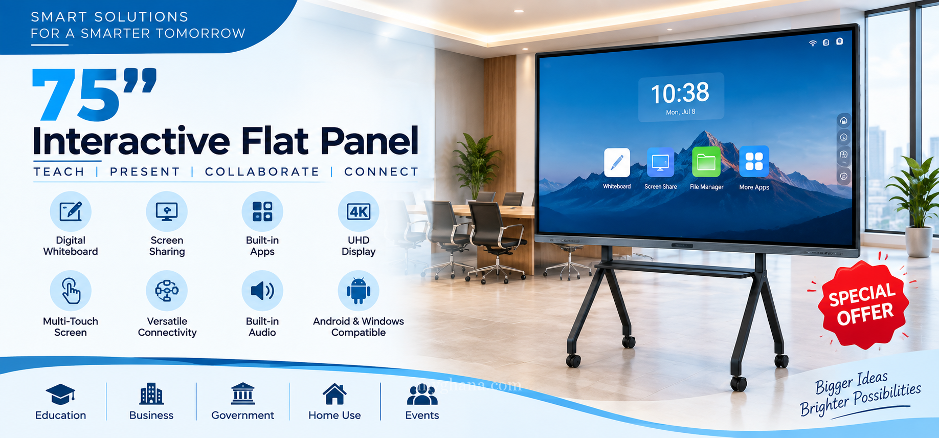 75-Inch Interactive Smart Flat Panel