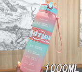New Gradient Frosted Water Bottle with One-Click Pop-Up