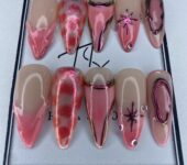 20pcs Handmade Pink Chrome Press-On Nails