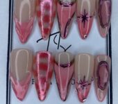 20pcs Handmade Pink Chrome Press-On Nails