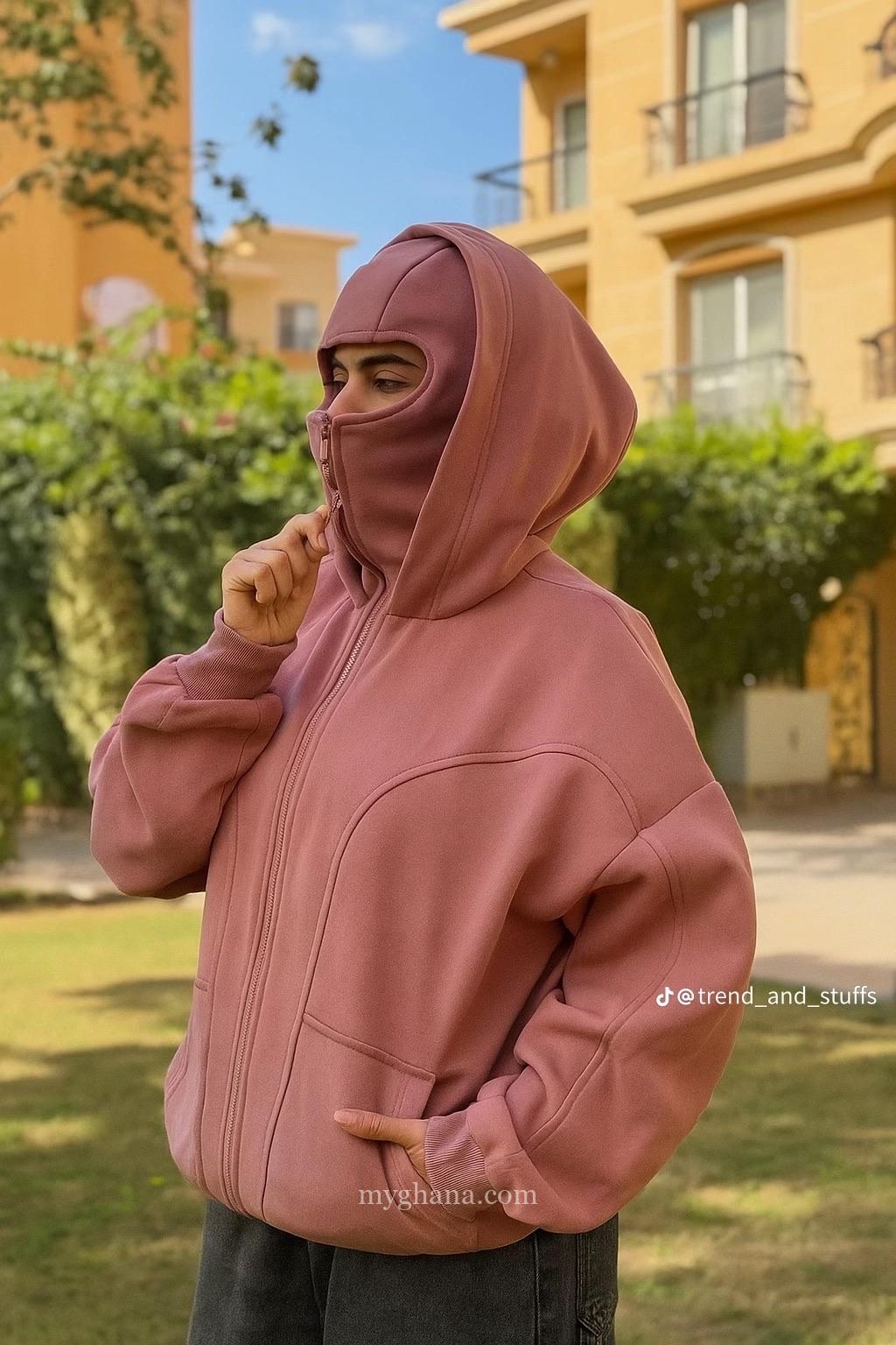 Zipper Masked Hoodie