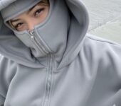 Zipper Masked Hoodie